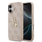 Guess iPhone 17 4G Büyük Metal Logolu Pembe Kılıf