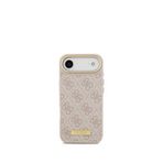 Guess iPhone 17 Air 4G Serisi Metal Plakalı Klasik Logolu Magsafe Uyumlu Pembe Telefon Kılıfı