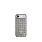 Guess iPhone 17 Air Gri Taşlı Üçgen Logolu Gümüş Telefon Kılıfı