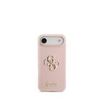 Guess iPhone 17 Air Pembe Grained Yazı Logolu Telefon Kılıfı