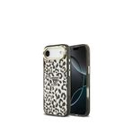 Guess iPhone 17 Air Simli Leopar Desenli Magsafe Uyumlu Siyah Telefon Kılıfı