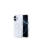 Guess iPhone 17 IML Baskılı Şeffaf Üçgen Logolu Metal Kamera Çerçeveli Magsafe Uyumlu Telefon Kılıfı