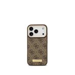 Guess iPhone 17 Pro 4G Serisi Metal Plakalı Klasik Logolu Magsafe Uyumlu Telefon Kılıfı