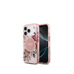 Guess iPhone 17 Pro Flower Tonal Circle Magsafe Uyumlu Pembe Telefon Kılıfı