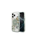 Guess iPhone 17 Pro Flower Tonal Circle Magsafe Uyumlu Yeşil Telefon Kılıfı