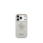 Guess iPhone 17 Pro Gri 4G Glitter Büyük Metal Kamera Çerçeveli Magsafe Uyumlu Telefon Kılıfı