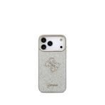 Guess iPhone 17 Pro Max 4G Glitter Magsafe Büyük Metal Kamera Çerçeveli Gri Uyumlu Telefon Kılıfı