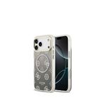 Guess iPhone 17 Pro Max Simli Peony Desenli Silikon Magsafe Uyumlu Şeffaf Telefon Kılıfı