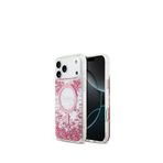 Guess iPhone 17 Pro Max Transparan Resin Bottom Magsafe Uyumlu Pembe Telefon Kılıfı