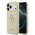Guess İphone 17 Pro Max Uyumlu Kılıf Lisanslı Grained Yazı Logolu Kapak Yeşil