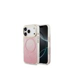 Guess iPhone 17 Pro Pembe 4G Desenli Simli Magsafe Uyumlu Telefon Kılıfı