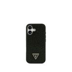Guess iPhone 17 Taşlı Üçgen Logolu Siyah Telefon Kılıfı