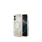 Guess iPhone 17 Transparan Resin Bottom Magsafe Uyumlu Altın Telefon Kılıfı