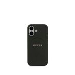 Guess iPhone 17 Yazı Logolu Pu Deri Magsafe Uyumlu Siyah Telefon Kılıfı