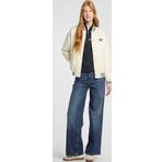 GUESS JEANS Kadın Varsity Ceketi Şerit Detaylı Bej Ceket