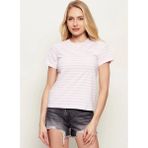 Guess Jeans Lila Kadın Çizgili T-Shirt W6GI05KCIE1-S0AH - Lila - Beyaz - XS