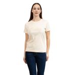 Guess Jersey Kadın Boxy Fit Bisiklet Yaka T-Shirt, Ekru, L