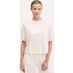 Guess Kadın Bej Logolu T-Shirt