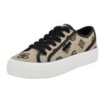 GUESS Kadın Jelexa Sneaker, Açık Doğal/Siyah Logo 111, 37.5 EU