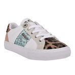 GUESS Kadın Loven Sneaker, Beyaz/Pembe Leopar Multi 142, 5.5