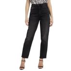 GUESS Kadın Mom Jean Pants, Siyah, 28