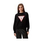 Guess Kadın Original Fleece Sweatshirt, Siyah, S