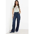 Guess Kadın Original Üçgen Logolu Yeşil T-Shirt