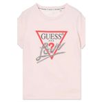 Guess Kadın Pembe Logolu T-Shirt