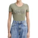 Guess Kadın Slim Fit T-Shirt, Jersey, Yeşil, S Beden