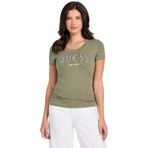 Guess Kadın Slim Fit T-Shirt, Jersey, Yeşil, XS