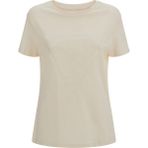 Guess Kadın T-Shirt Kısa Kol Bisiklet Yaka Krem Renk Düz Tasarım Rahat Stil - XS