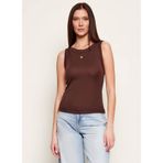 Guess Kayık Yaka Düz T-Shirt, M, 5003340731, Kahve, Kadın