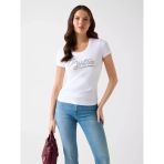 Guess Kısa Kollu Bisiklet Yaka Guess Yazılı Kadın Beyaz T-Shirt W6rı24j1314-G011