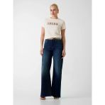 Guess Kısa Kollu Bisiklet Yaka Yılan Desenli Yazılı Yapay Elmaslı Kadın Beyaz T-Shirt W6yı30k4349-G012
