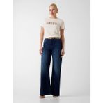 Guess Kısa Kollu Bisiklet Yaka Yılan Desenli Yazılı Yapay Elmaslı Kadın Beyaz T-shirt W6YI30K4349-G0