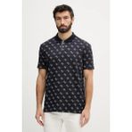 Guess Kısa Kollu Tamamı 4g Jakarlı Polo Yakalı Erkek Lacivert Polo T-Shirt M6GP04K3073-FBDB - 2XL