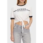 Guess Knot T-shırt Kadın Beyaz Crop V5gı05ı3z14-g011