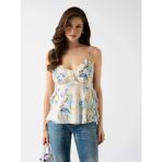 Guess Kolsuz Linda Fırfırlı Taş İşlemeli Kadın Çok Renkli Bluz W6gh27w1843-Pmı9