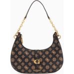 Guess Kuba Top Compartment Monogram Omuz Çantası - Kahverengi