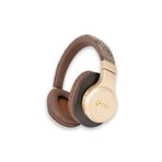 Guess Lisanslı Bluetooth Kulaklık Script Gold Serisi Metal Yazı Logolu 4G Desenli Kahverengi