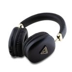 Guess Lisanslı Tasarım PU Deri Desenli Üçgen Logolu Kablosuz Bluetooth Kulak Üstü Kulaklık – Ergonomik Konfor, Yumuşak Pedler, Güçlü Ses, Compatible with iOS & Android Cihazlar (Black)