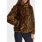 Guess Luna Leopar Desenli Regular Fit Dik Yaka Suni Kürk Mont W5BL65W3900 Bayan Mont W5BL65 W3900 P340