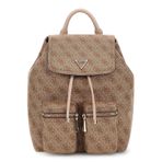 Guess Manhattan II Flap Sırt Çantası Latte Logo Bej