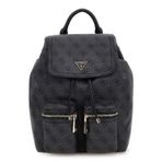 GUESS Manhattan II Flap Sırt Çantası Sırt Çantası Kömür Logosu Koyu Gri