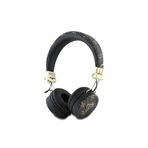 Guess Metal Üçgen Logolu Kulak Üstü Bluetooth Kulaklık Guess Lisanslı PU Desenli Siyah