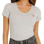 Guess Mini Triangle Slim Fit V Yaka T-Shirt, L, W2YI45J1314, Gri, Kadın