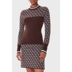 Guess Mock 4g Logolu Slim Fit Yarım Balıkçı Yaka Kazak W5BR24Z3JD2 Bayan Kazak W5BR24 Z3JD2 Fnht - Kahverengi