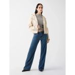 Guess Nada Vintage Biker Kadın Bej Ceket W6rl09wh1x0-G1fg