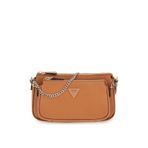 Guess Noelle II Dbl Pouch Kadın Omuz Çantası, Taba