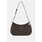 Guess Noelle Top Zıp Shoulder Bag Kadın Kahverengi Omuz Çantası Hwql7879180-bro